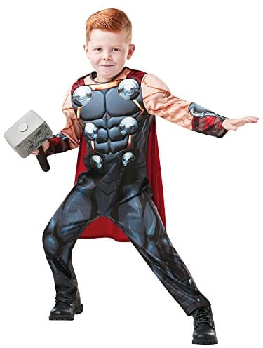 Rubies MARVEL-AVENGERS Thor Deluxe Costume pour enfant, Garçon, Caricature, 6408919-10000, multicolore, 9-10 ans