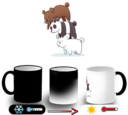 MERCHANDMANIA TAZA MÁGICA SOMOS OSOS POLAR PANDA PARDO magic mug