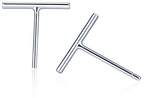 Belons 925 Sterling Silber Damen Mädchen Stab Ohrstecker Stäbchen Stecker Ohrringe Bar Earrings, 10mm