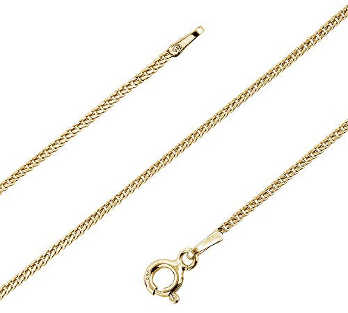 Avesano Panzerkette vergoldet 925 Silber (1,4 mm) goldene Damen Halskette Gold Kette (45 cm) 101041-545