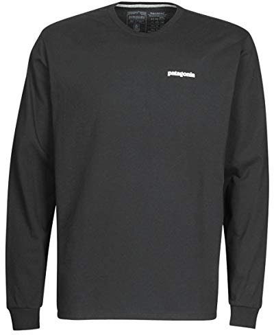 patagonia Herren M's L/S P-6 Logo Responsibili-Tee Langarm T-Shirt, Schwarz, XL EU