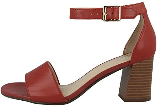 Clarks Damen jocelynne cam Pumpe, Rotes Leder, 39 EU