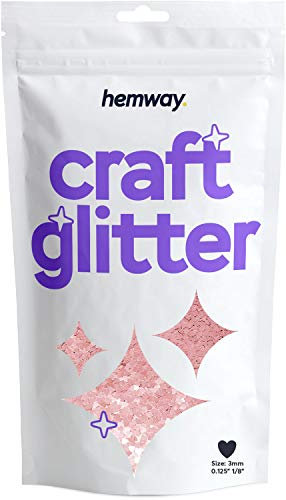 Hemway Craft Glitter - 1/8 0,125 3 mm - en forme de coeur Valentines amour Glitter Nails, Visage, Arts, artisanat et décoration - Or Rose - 50 g