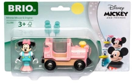BRIO - 32288 - Minnie Mouse & Locomotive/Disney - Mickey and Friends - sans Pile - Figurine Incluse - pour Circuit de Train en Bois - Jouet pour garçons et Filles dès 3 Ans
