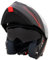 Zorax Matt Black/Red XS (53-54cm) ZOR-838 Double Visor Modular Flip up front Motorcycle Motorbike Helmet ECE 2206 Approved