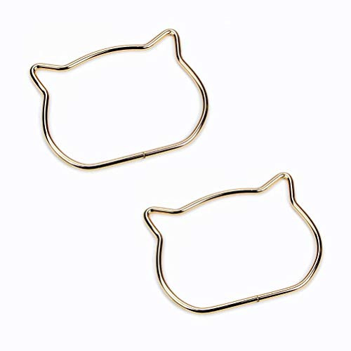 ProLeo 2 Stück Metall Taschengriffe Katze Ohr Tasche Griff, Nette Katze Ohr Griff DIY Schultertasche, Die Handtasche Griff Ersatz Zubehör