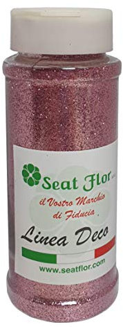 Glitter, Glitzer feine Körnung, farbiger Glitzer in 100 g Dose (12 Farben erhältlich) (Rosa)