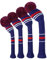 Scott Edward Golfschläger-Hülle, 4 Stück, für Hölzer und Driver Fit Max Driver Fairways Hybrids/Utility Big Pom Pom benutzerdefinierte Muster Dekorieren Golftaschen (Marineblau)