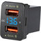 QC 3.0 Dual USB Enchufe, Toma USB Coche Empotrable Cargador Rápido Con Pantalla de Voltaje y Ranura para Tarjeta Original para Co=Rolla 2007-2019
