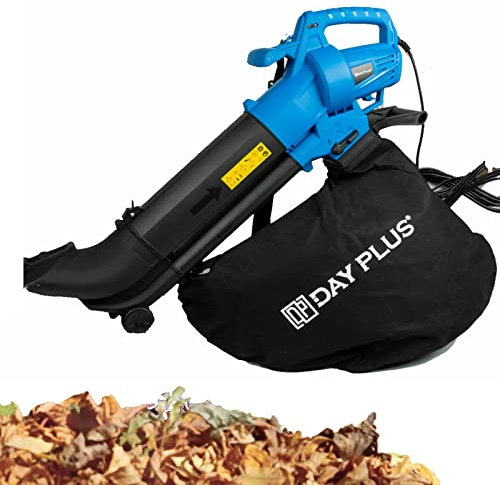 3500W Garden Leaf Blower & Vacuum Shredder, 3 in 1 Leaf Blower - 35L Leaf Collection Bag with 10m Cable - 10:1 Shredding Ratio - Carry Strap&Rolling Wheels - Lightweight Compact - for Home Garden Use