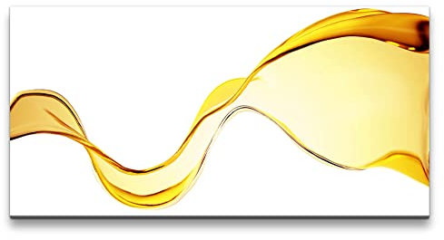 Paul Sinus Leinwandbild 120x60cm Goldene Flüssigkeit Dekorativ Fotokunst Abstrakt Modern