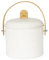 PEBBLY - Seau à Compost d'Intérieur en Acier et Anse en Bambou - 3,5 litres - Ø 19 x 21,5 cm - Filtre Anti-Odeur en Charbon Inclus, Seau Élégant, Durable, Léger et Résistant, sans Risque de Fuite