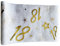 Tralala Fêtes© – Tischläufer 18. Geburtstag – dekoratives Tischband für Tafelaufsätze - Schicke Tischdekoration in Weiß und Gold - Hochglanzrolle 31,5 x 500 cm – Tischdecke (18 Jahre)