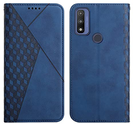 KOUYI Coque pour Motorola Moto G Pure, Premium Flip Housse Étui Protection Rabat Clapet Portefeuille Phone Cover Magnétique [Porte Cartes] Antichoc Béquille Cover (Bleu)
