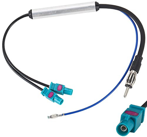 Greluma adaptateur d'antenne d'autoradio, adaptateur d'antenne double Fakra Z vers DIN pour récepteur d'autoradio/unité de tête GPS