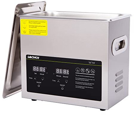 LACHOI SUS304 3,2 l pulitore ad ultrasuoni con timer digitale e riscaldatore da 40 kHz, pulitore ad ultrasuoni per gioielli da laboratorio per macchine da laboratorio per parti ad ultrasuoni per