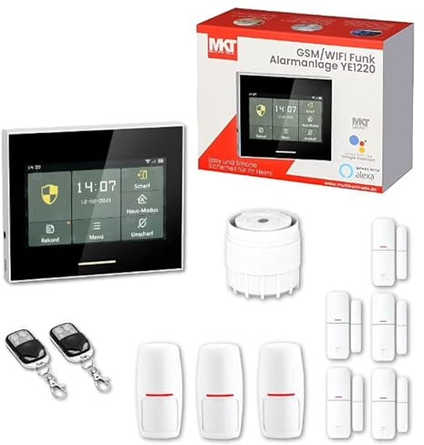 Multi Kon Trade® GSM Smart Home WiFi Alarmanlage YE1220 - Alarmanlage fürs Haus - Alarmanlage Wohnung - App, Telefon, Alexa, Google Home (Set 2)