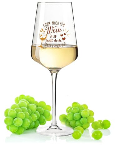 Leonardo Weinglas mit UV-Druck - Komm mach den Wein auf - Geschenk zum Geburtstag & für echte Weingenießer - Weißweinglas Rotweinglas als Geburtstagsgeschenk - Farbe Puccini UV
