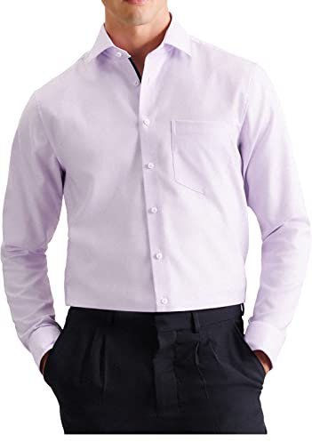 Seidensticker Men's Regular Fit Langarm Hemd Shirt, Purple, 46