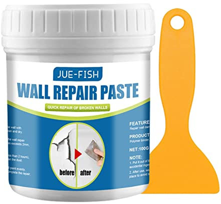 hegang Wall Repair Kit - Wall Mending Agent Cream Drywall Repair Kit - Wall Paint Peeling Crack Repairing Agent Covering Stain with Scrape, 100g