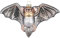 Inge-glas Christbaumschmuck Glas 11cm Fledermaus mit Glitzer Highlights Weihnachtskugeln Wildtiere grau beige