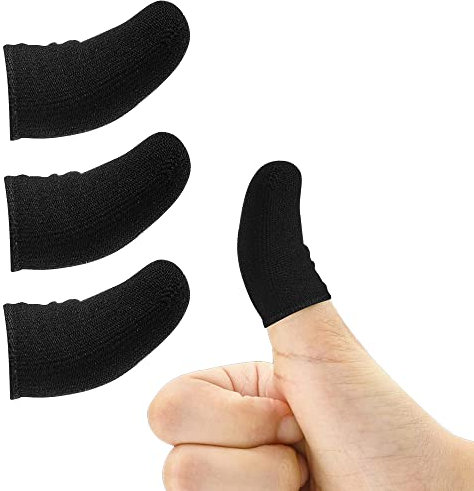 5RIDGE Gaming Finger Sleeves für Handy Gaming, Reibungslose Bedienung, Anti-Schweiß, Extrem Dünn, Kompatibel mit Handy Tablet Geräten (4 Stück)