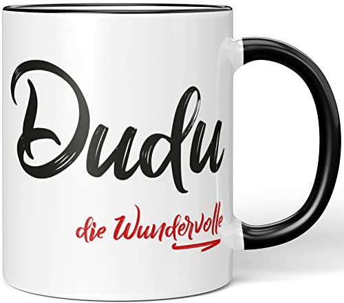 JUNIWORDS Tasse, Dudu, die Wundervolle, Schwarz (5227086)