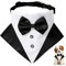 Hund Smoking Bandana Halsband, Formale Hochzeit Party Hund Hochzeit Bandana，Verstellbar Krawatte Haustier Anzug Fliege Bandana für Hochzeit Geburtstag Kostüme (S) Schwarz