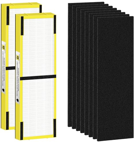 Pulluty FLT4825 HEPA Filter B Replacement Compatible with G-Guardian Air Purifiers AC4825 AC4825E AC4825W AC4300 AC4800 AC4900 AC4850,2 H13 True HEPA Filters+8 Carbon Pre-Filters