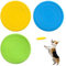 TSHAOUN Lot de 3 Frisbee pour Chien - Disque Volant pour Chien - Soucoupe Volante en Caoutchouc Naturel Souple - pour s'amuser en extérieur - 17,8 cm(Jaune, Vert, Bleu)