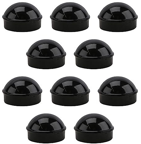 Black Chain Link Fence 1 5/8 Round Dome External Post Caps | Aluminum | Chain Link Caps | (Pack of 10)
