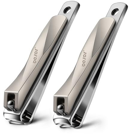 BEZOX Nail Clippers with Catcher – Heavy Duty Self-Collecting Nail Cutters with Ergonomic Lever Keep Fingernails and Toenails Impeccably Manicured