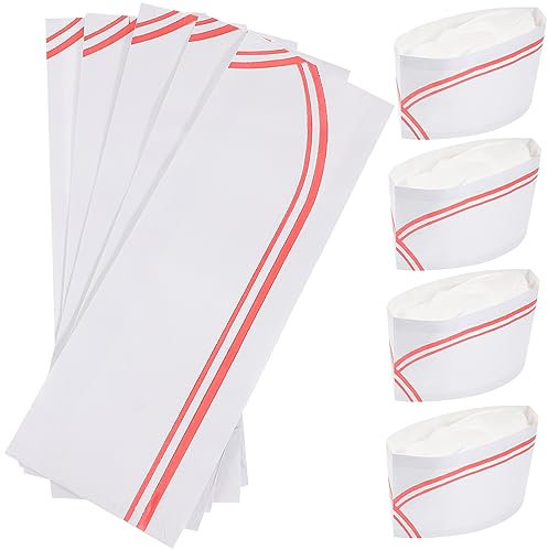 VALICLUD 40 Stück Kochmütze Leichte Kopfbedeckung Einfacher Kopf Papier-Kochmütze