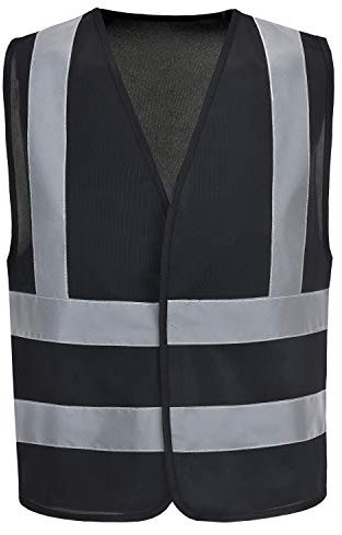 AYKRM Gilet De Signalisation Gilet De SéCurité Haute Visibilité Gilet Noir - Unisexe
