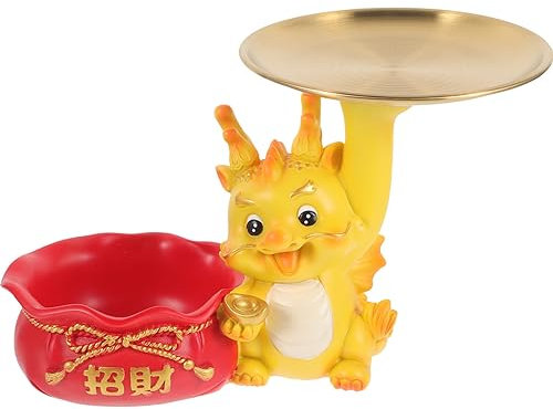 ifundom Figurines du Nouvel an Chinois Organisateur De Stockage De Clés Créatif Vide-Poche pour Petits Animaux Porte-clés D'entrée Bol Porte-Bague à Décor Collation Résine Bassin Au Trésor
