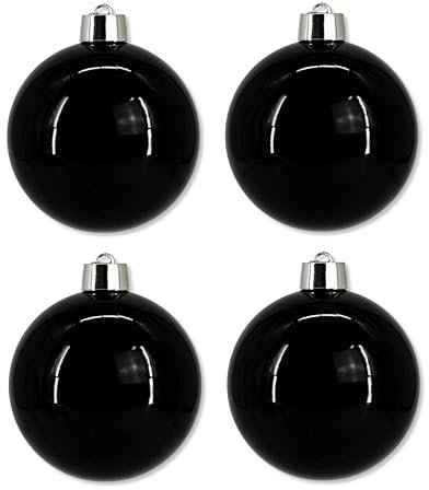 Weihnachts-Kugel XXL Ø 25cm - 4 Stück schwarz glänzend Christbaumschmuck Deko Kugel