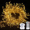 DINOWIN Firecrackers String Lights with Remote 29.5Ft 300 LED Waterproof Cluster Christmas Lights Battery Operated Fire Crackers Garland Fairy Light for Bedroom Garden Party (Warm White)
