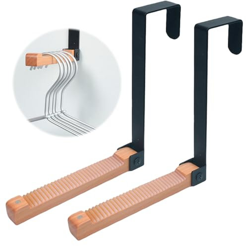 Sporgo 2 Stück Türhaken Zum Einhängen: Faltbare Türhaken Metall und Holz Tür Haken, Tür Kleiderhaken Kein Bohren Türgarderobe Zum Einhängen, Türhaken Innenseite für Kleidung und Handtücher