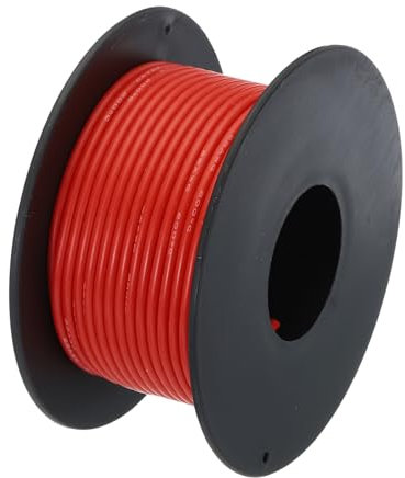 QUARKZMAN 22 Gauge Silikon Draht 22AWG Elektrischer Draht Litze Verzinntes Kupfer Hochtemperatur-Anschlussrolle 15m Rot für Auto-Modell Elektrogeräte