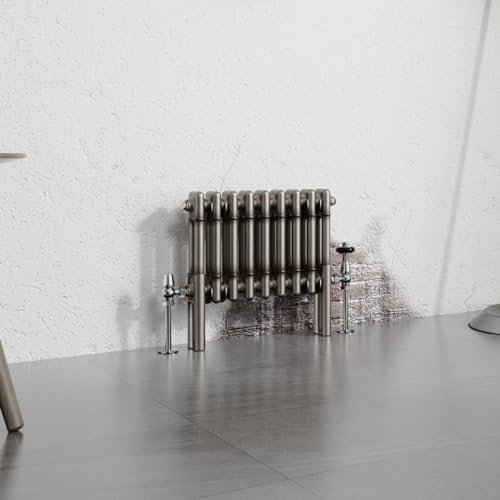 Warmehaus 300x425mm Raw Metal Horizontal Traditional 2 Column Radiator
