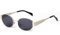 Laurinny Trendy Retro Oval Sonnenbrille für Damen Herren Vintage Ovale Metallrahmen Sonnenbrillen Klassisch Metall Brille(Gold/Grau)