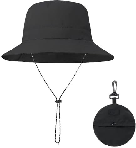 Geaanen Fischerhut Damen Bucket Hat Anglerhut Fischerhüte für Damen Regenhut Damen Wasserdicht Faltbar Tragbar Outdoor Sommerhut Schlichter Fischerhut mit Sommer Outdoor Aktivitäten mit Kinnriemen
