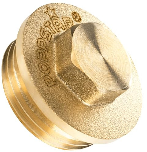 Poppstar Tappo maschio in ottone 1 pollice filetto esterno (BSP G 1 (33,3 mm), fino a 50 bar, 19 mm esagonale)