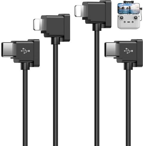 USB C to iOS Remote Controller Cable for DJI Mavic 3, Mini 2 3 Pro, Air 2S, Mavic Air 2, RC-N1 Drone - iPhone 14 Plus 13 Pro Max 12 XR OTG Data Cable Type-C Cord (iOS Connector) 1FT 2 Pack