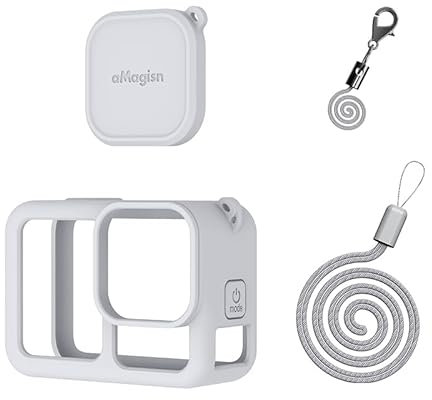 Gdraco Silicone Protective Housing for GoPro Hero 13 Action Cameras Accessories Protective Housing Case with Lens Cap and Lanyard for GoPro Hero 13 (Light Grey)