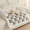 Fluffy Fuzzy Calming Dog Bed Sofa Protector Pet Mat,Cream Square Plaid Plush Dog Mat Furniture Protector Cover,Removable Washable Cozy Dog Couch Furniture Bed (Gray,90cm×90cm)