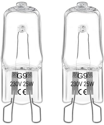 Blakapoo G9 Halogen Oven Bulbs 25W 230V, Warm White 2700K, Cooker Oven Light Bulb for Oven and Microwave, Pack of 2