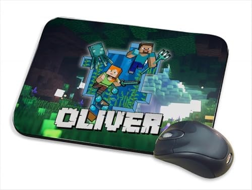 Personalised ANY NAME Cool Pixel Art, Video Gamer Lover, Gaming Enthusiast, Gift for Kids, Back to School, Mouse Pad, Mouse Mat, PC/Computer Accessories.