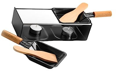 CONGARTENO 1 Juego Mini Estufa Cacerola Queso a La Parrilla Plancha Antiadherente Miniplancha Máquina De Barbacoa Sartén Para Derretir Queso Abrigo Sintético Iluminado De Madera Black