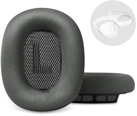 TSYUCXH Almohadillas de repuesto mejoradas 2024 para auriculares Apple AirPods Max, almohadillas de tela de malla con espuma viscoelástica e imán para AirPod Max + funda de TPU suave para Airpod Max